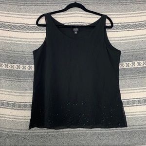 Eileen Fisher Silk Sleeveless Sequin Tank Sz Large